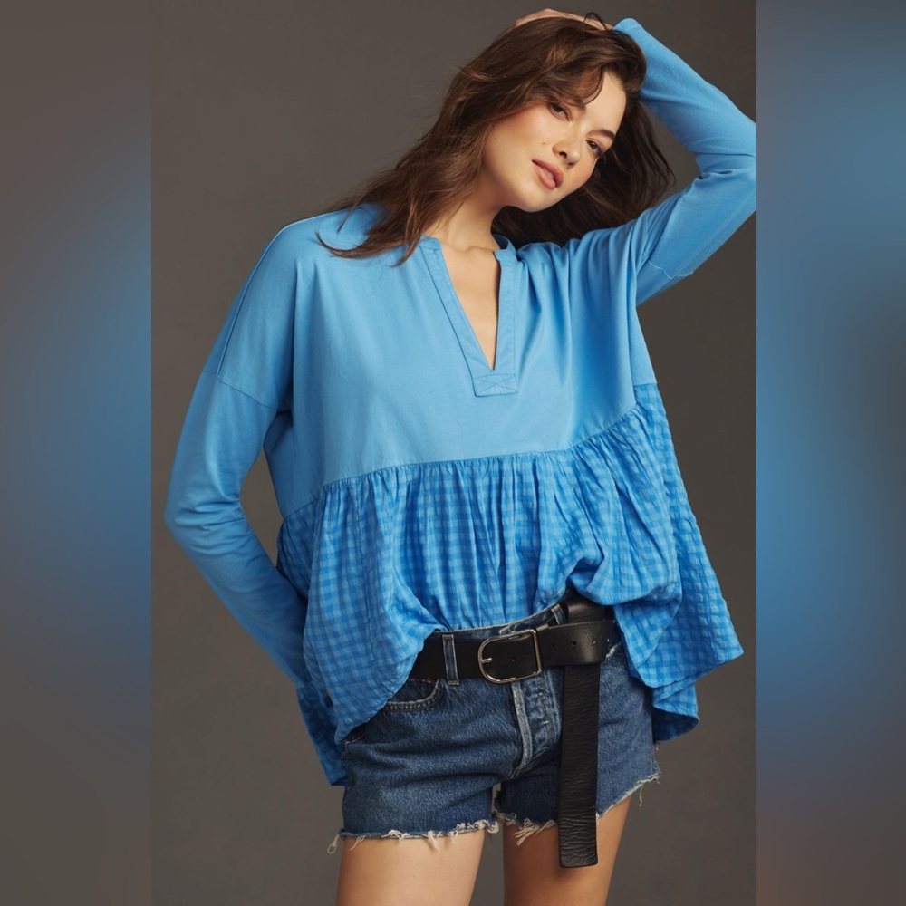 Pilcro Long-Sleeve Babydoll Top